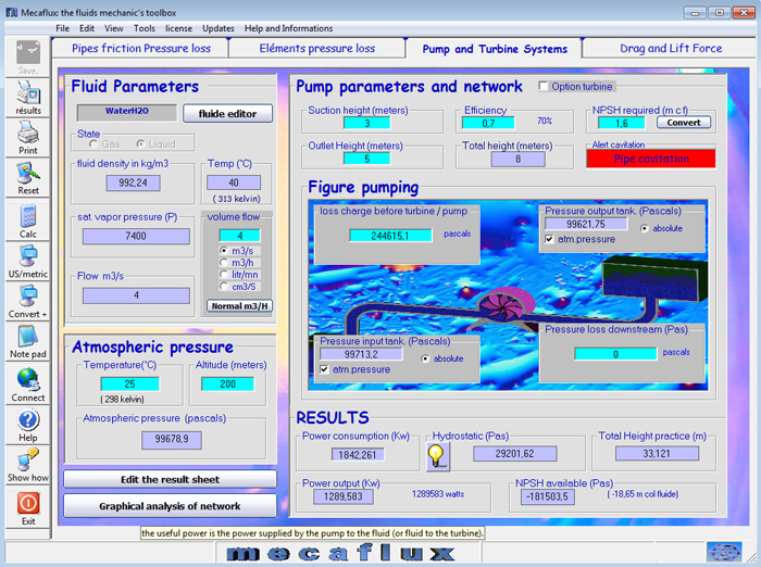 height of discharge power consumption and power output