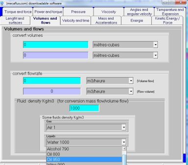convert flow mass volume