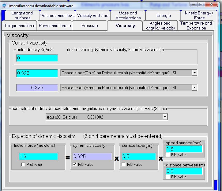 VISCOSITY DYNAMICS AND KINEMATICS OF GAS OR LIQUID FLUID