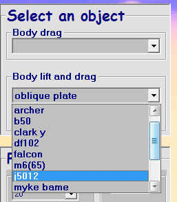 interface calculating lift and drag profiles (click for slideshow)