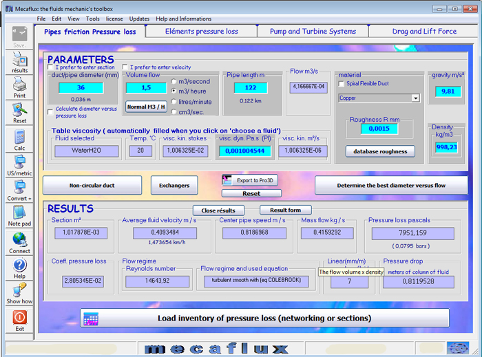 major head losses software