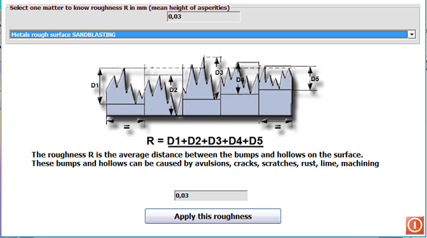 average roughness in millimeters