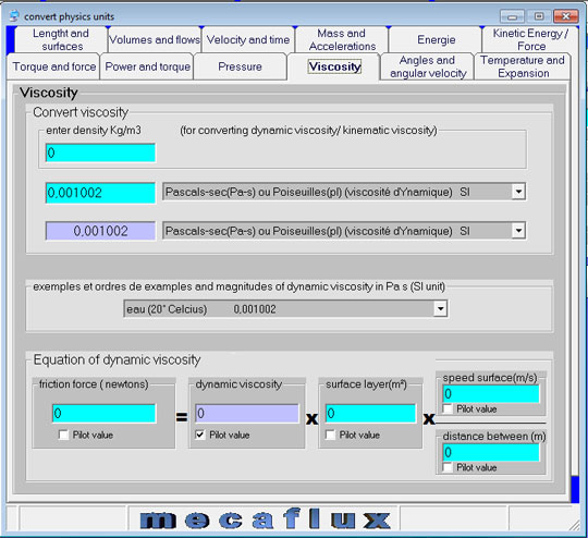 viscosity converter tab mecaflux