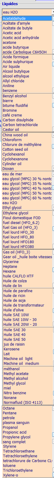 vapeur saturante viscosite masse volumique fluides mecaflux