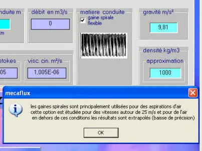 option gaine spirale activée dans MECAFLUX
