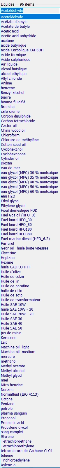 liste densités fluides mecaflux