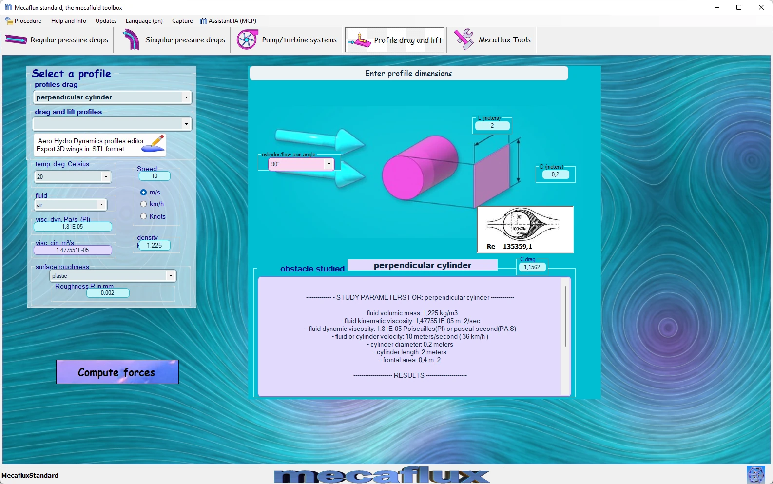 cylinder drag Cd
