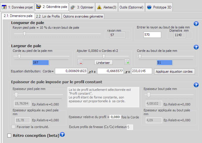 dimensions pale eolienne